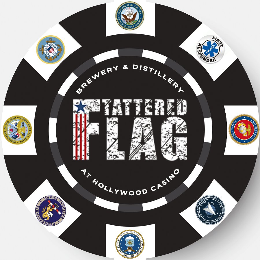 Tattered Flag at Hollywood Casino Military First Responder Logo Warped Text.jpg